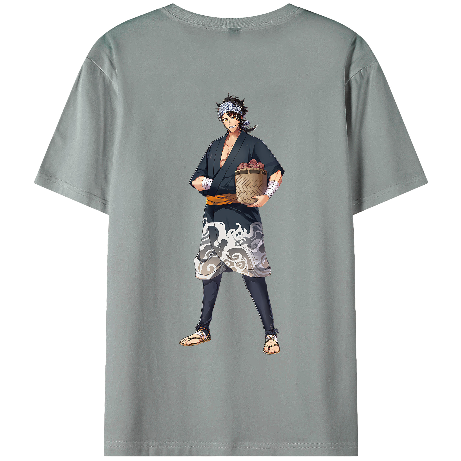 （画像用） 刀剣乱舞 Touken Ranbu 綿100％ メンズ半袖Tシャツ（バックプリント） 通気性